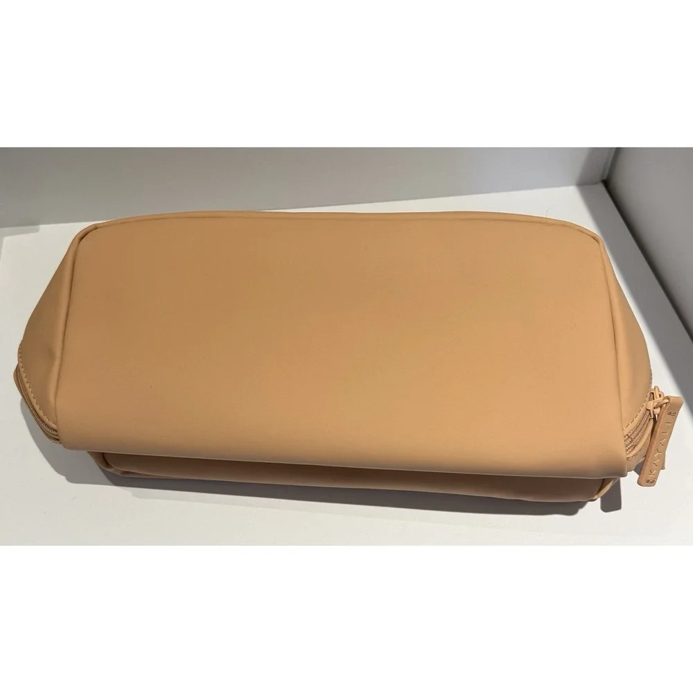 KAYALI Large Nude Beige Cosmetic Makeup Travel Organizer Toiletry Bag Case